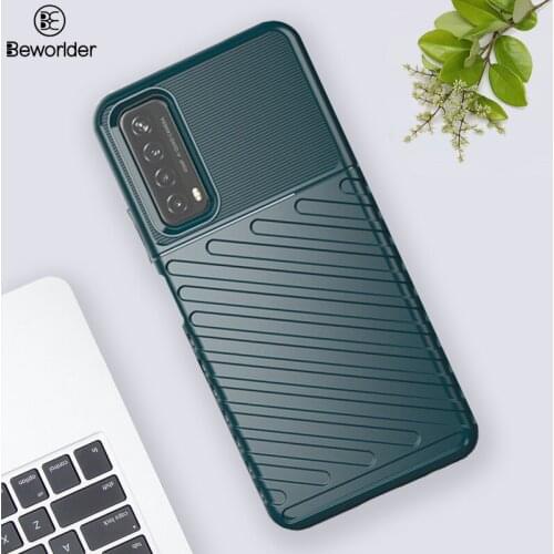 Protect Case For Huawei P Smart 2021 Rugged Shield Rubber Back Cover For Huawei Y7a Y6p Y7p Phone Case Silicone