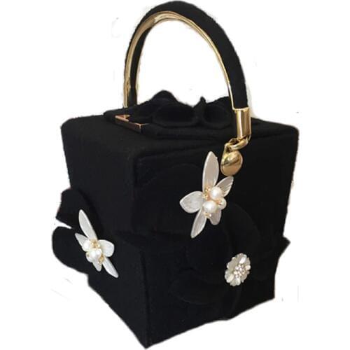 Women Bucket Bag Casual Ladies Fashion Chain Evening Floral Box Handbag