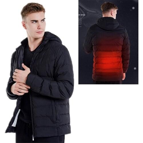 Winter Warm USB Heating Jackets Men Women Smart Thermostat Hooded Heated Clothing Mens Waterproof Skiing Hiking Fleece Jackets