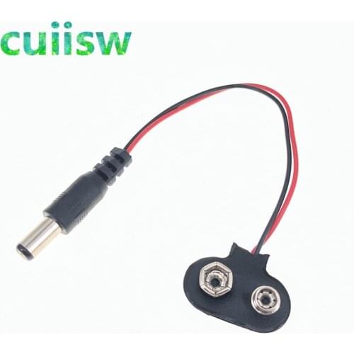 100PCS DC 9V Battery Button Power Cable Battery Buckle Snaps Power Cable Connector DC For Arduino Uno R3 DIY Jack Connector