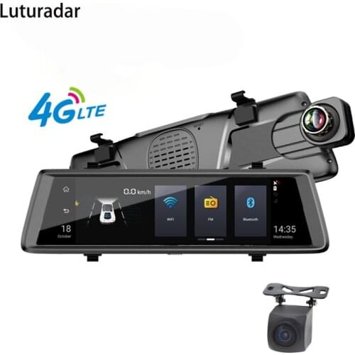 2018 new product 10 Inch touch screen 1080p HD touch dual lens driving recorder with navigation rear view mirror 4g