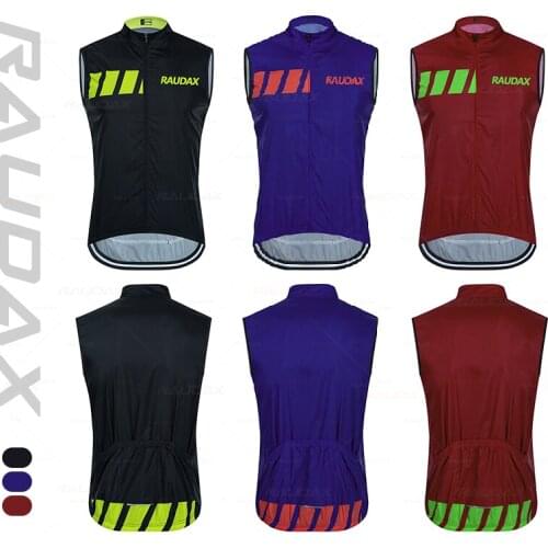 2021 RAUDAX Team Cycling Vest Windstopper Windproof Bicycle Vest Sleeveless Lightweight Breathable Bicycle Jersey MTB Ciclismo