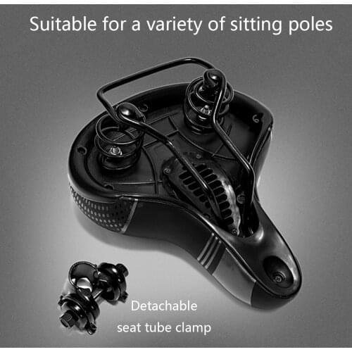 Brand New MTB Road Bike Wide Saddle Replacement Bicycle Seat Padded Cushion with Dual Shock Absorber Ball Cycling Parts