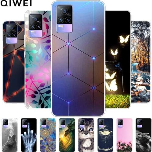 For Vivo V21e Case 6.44'' Clear Painted Soft TPU Phone Cases for vivo V21e 2021 Back Cover Coque Bumper for Vivo V2061 Fundas