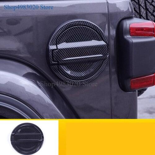 Oil / Gas / Tank Cap Decoration Cover Trim Fuel tank cap modification parts 2 Pcs Fit For Jeep Wrangler 2018 2019 Exterior Kit