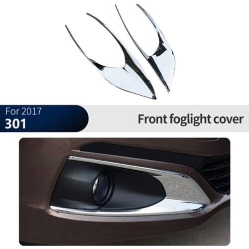 For Peugeot 301 2017 2018 high quality ABS chrome front fog lamp decorative frame Front fog lamp decorative bright frame