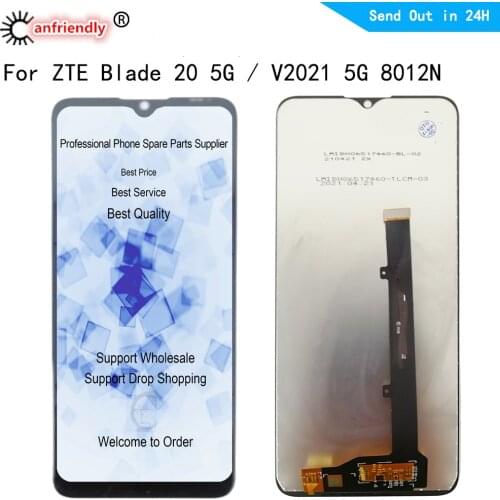 6.52inch V2021 LCD For ZTE Blade 20 5G / V2021 5G 8012N 8012 LCD Display Touch Panel Screen Digitizer Sensor With Frame Assembly