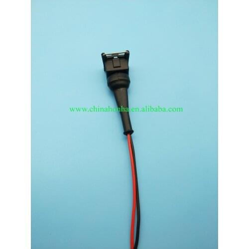 EV1 STYLE FUEL INJECTOR CONNECTOR PLUG WITH PIGTAIL HARNESS WIRING with 15cm 18AWG wire