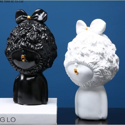 European Resin Figure Figurines Boy and Girl Crafts Decoration Living Room Cabinet Character Sculpture Home Decor Birthday Gift