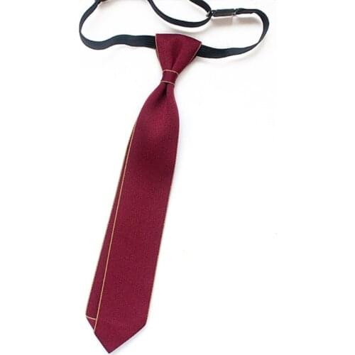 40GC Boys Neckties Formal Wear Pre-Tied Polyester Necktie Elastic Neck Strap Tie for Graduation Ceremony Multiple Colors