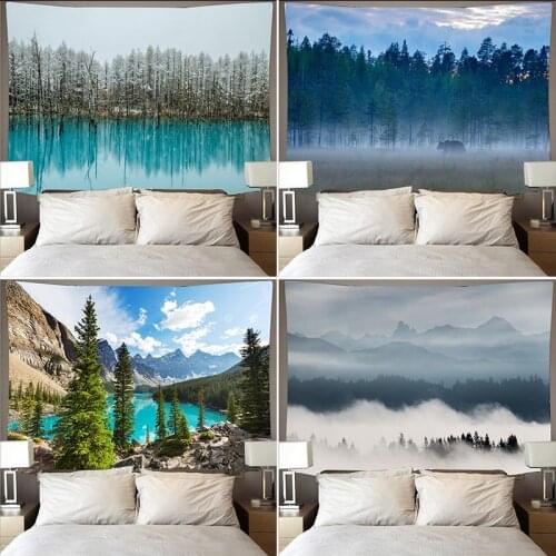 Landscape and scenery tapestry, bedroom bedside background wall cloth, home decoration hanging cloth, cloth painting
