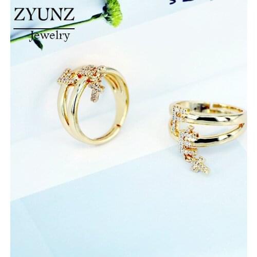 4PCS, New Design Fashion Pave CZ Adjustable Initial Letter Ring For Women Simple Elegant Jewelry Friendship Gift