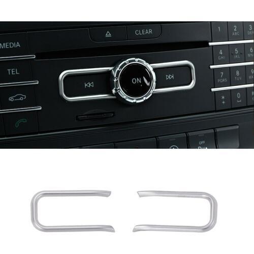 For Mercedes Benz A B CLA GLA Class W176 A180 C117 X156 2pcs ABS Chrome Car Center Control CD Panel Cover Protective Trim
