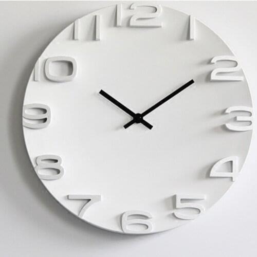 Round European Style Quartz Wall Clock Modern Design 3d Digital Silent Wall Clock Watch Kitchen Reloj Pared Home Decor SX50SX