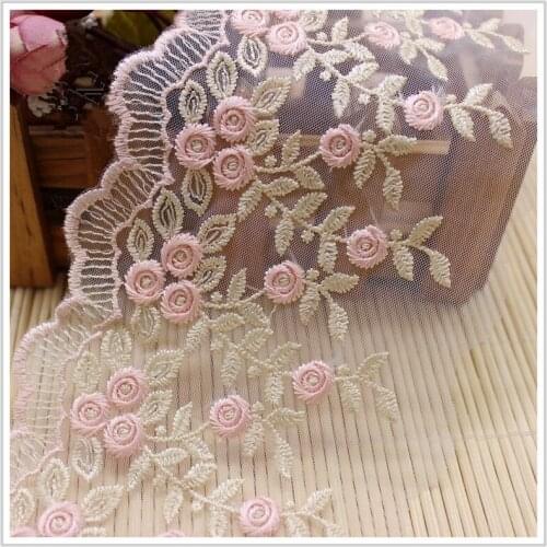 1 Yard/lot 10 CM Lace Exquisite Gold Thread Embroidered Mesh Lace for Diy Curtains Womens Skirt Handmade Craft Apparel Supplies