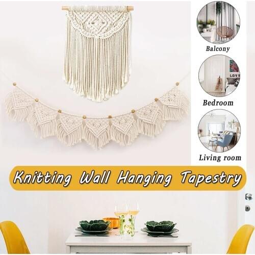 Macrame Woven Fringed Tapestry Bohemian Home Wall Decoration Living Room Bedroom Headboard Wall Hanging