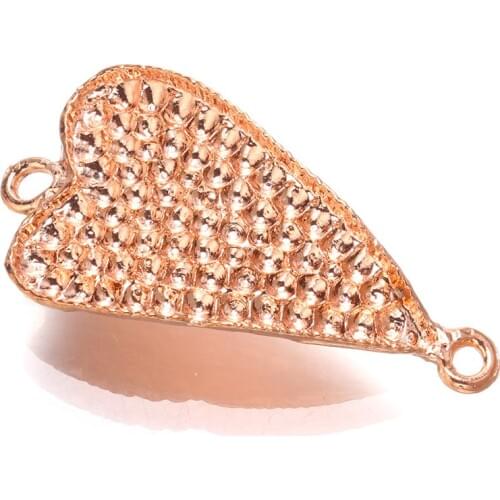 1 pcs Copper heart connectors bracelet findings DIY pendant charms handmake jewelry making accessories