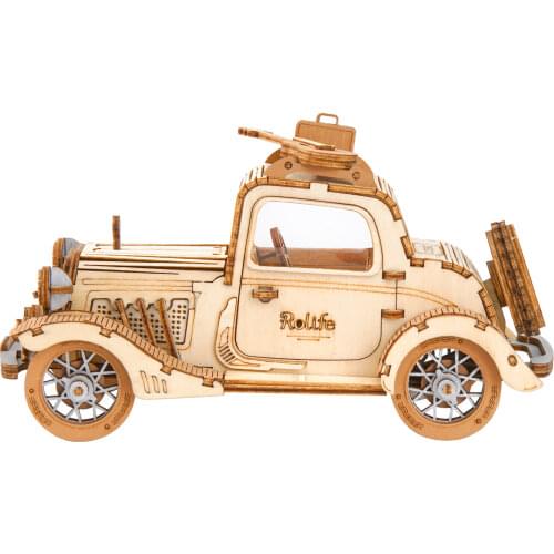 Robotime Rolife Vintage Car Model 3D Wooden Puzzle Toys for Chilidren Kids Adult TG504