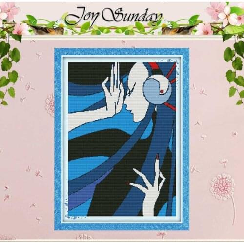 Fashion Girl painting Counted 11CT 14CT Cross Stitch Set Wholesale DIY Cross-stitch Kit Embroidery Needlework Home Decor