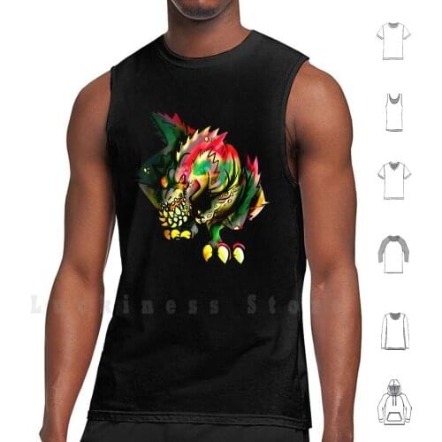 Monster Hunter-Deviljho Tank Tops Vest 100% Cotton Monster Hunter Monhun Deviljho Monster Nintendo Game Jho