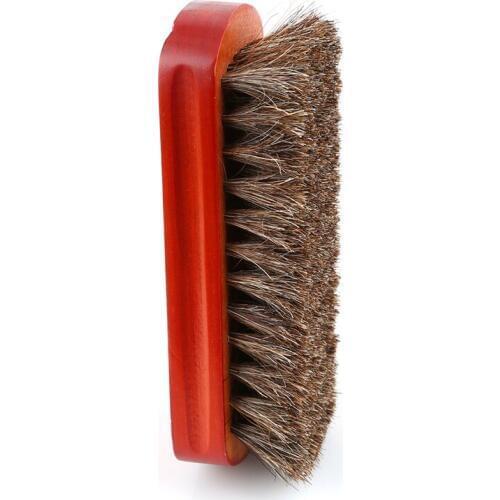 New Horse Hair Shoes Brush Wood Natural Leather Real Horsehair Shoe Brush Polish Soft Polishing Bootpolish Boot Clean Tools