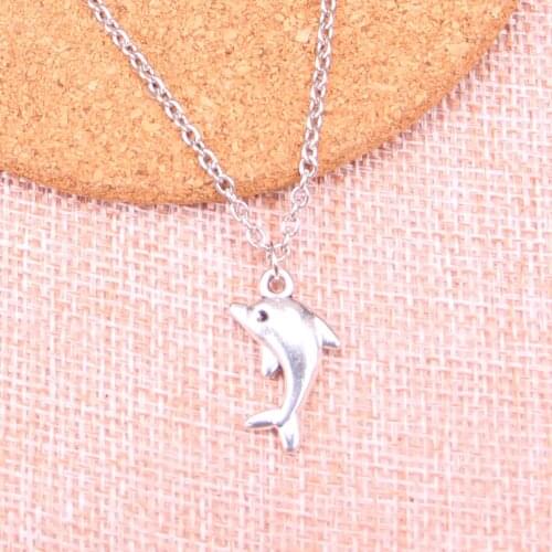 New Fashion Link Chain Necklace Metal Alloy Pendants 23*13mm lovely dolphin Necklace For Gift Jewelry