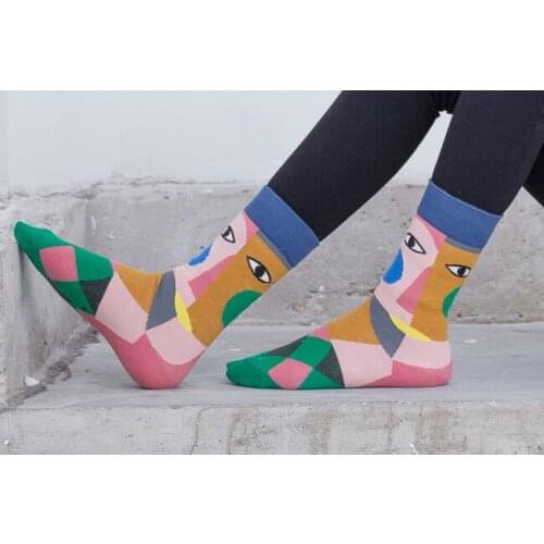 New style Fashion Creative Pattern Assorted Colors Cotton Socks High-Quality Hip-Hop Skateboard Street Sports Socks