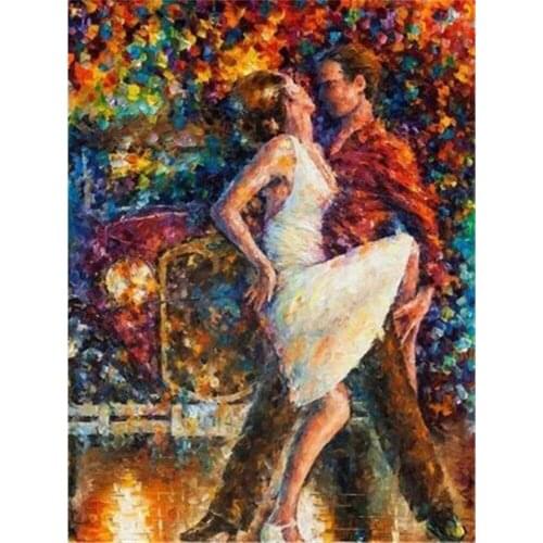 Landscape Rain City Night Street Printed Water-Soluble Canvas 11CT Cross-Stitch Embroidery Complete Kit DMC Counted