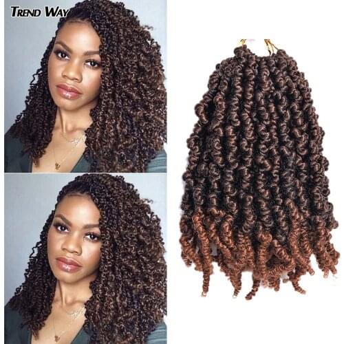 Pre Twisted Spring Twist Crochet Hair Synthetic Hair Extension Faux Locs Hair Braiding Weaving 15 Strands / Pack For Afro Women