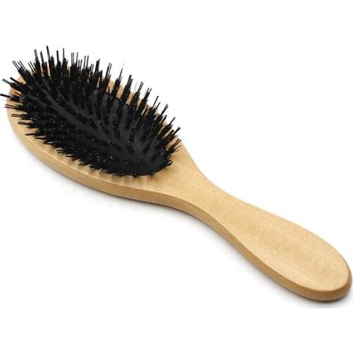 Professional Salon Pure Boar Bristles Brush Anti-static Rubber Air Cushion Massage Comb Hair Care Comb