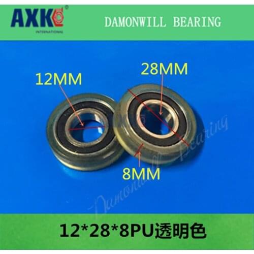 Rubber wheel 4PCS 12*28*8 PU polyurethane wheel 6901 rubber bearing wheel nylon guide wheel bearing pulley roller