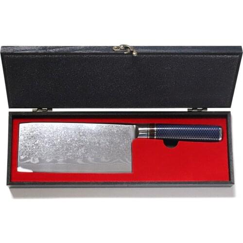 Chinese Kitchen Knife 67 Layer 9Cr18Mov Damascus Stainless Steel Chef Knives Cleaver Nakiri Knives With Honeycomb Resin Handle