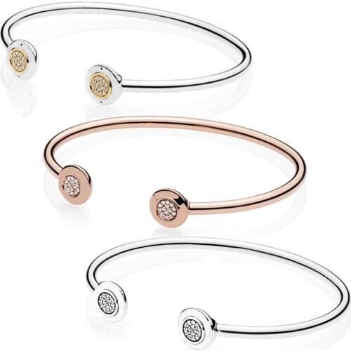 Original 925 Sterling Silver High Quality 1:1 Production Logo Round Bracelet Holiday Gift Fashion Womens Fashion Jewelry