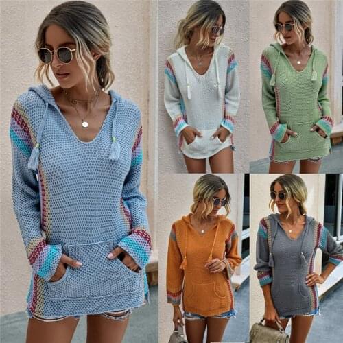 Women hooded Winter Sweater Women 2020 Long Sleeve Knitted Women Sweaters And Pullovers Female Jumper Tricot Tops