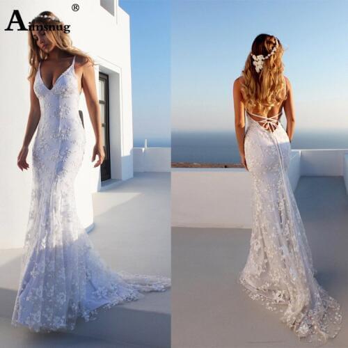 2020 White Elegant Womens Dress Sexy Deep V-neck Sleeveless Backless Embroidery Flower Lace Party Vestido Long Maxi Dresses