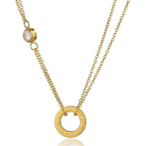 2021 New Stainless Steel Necklace For Women Clavicle Chain Pendant Sweet Love Classic Gift Jewelry