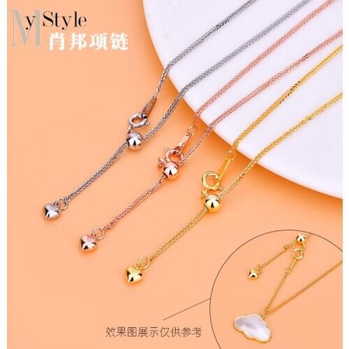 New 925 sterling silver necklace lady, adjustable chain, retractable clavicle chain, birthday gift for girlfriend