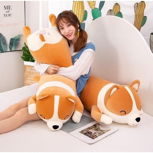 1pc 100/120CM Cute Dog Plush Toys Lovely Shiba Inu Dog Pillow Stuffed Soft Sleeping Cushion for Children Baby Birthday Gifts