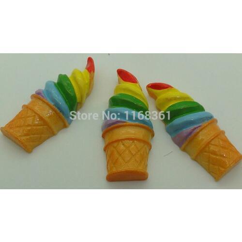 1pcs/lot resin flat back colorful rainbow Icecream 29mm Scrapbook Embellishment DIY Phone Decoration B406-4