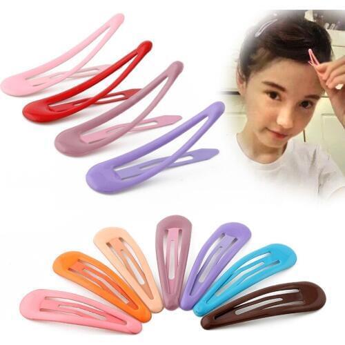 100 Pcs/lot Mix Color 4.8cm Length Solid Candy Color Girls Hair Clips BB Clips Snap Band Hairpins Kids Hair Accessories