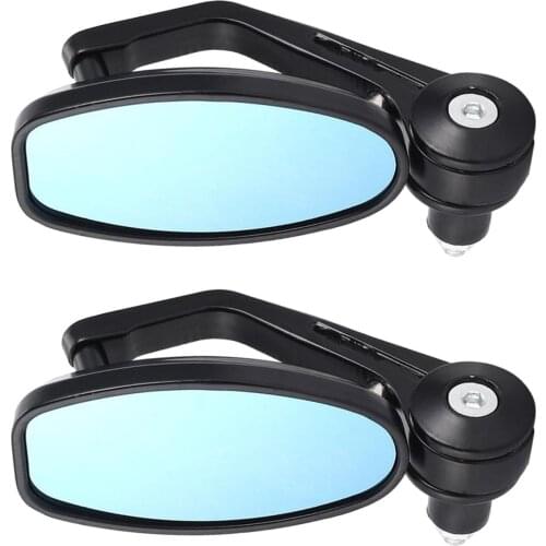2Pcs Universal 7/8" Handle Bar End Motorcycle Rear View Mirrors Motor Bike