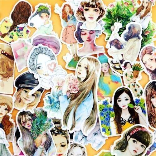 33pcs creative cute self-made sen female fresh beauty girl scrapbooking stickers /decorative sticker /DIY craft photo albums