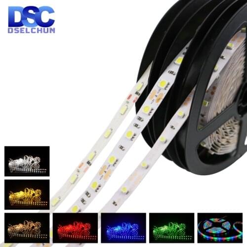 5m/lot LED Strip DC12V 5050 2835 60 LEDs/m Flexible LED Light RGB/White/Warm White/Blue/Green/Red Waterproof LED Strip Lights