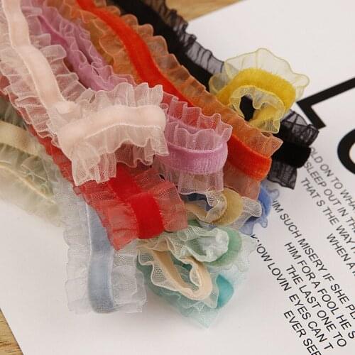 5yards Flocking Skirt Edge Gauze Ribbon DIY Hair Accessories Gift Bouquet Packaging Sewing Materials
