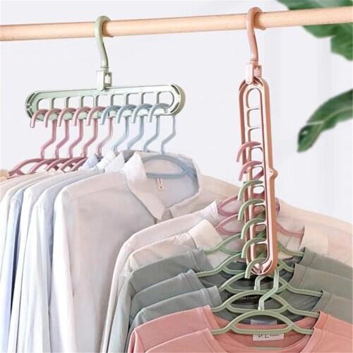 9 port Clothes Hanger Racks Support Circle Clothes Drying Multifunction Plastic Scarf Clothes Hanger Hangers Storage Rack