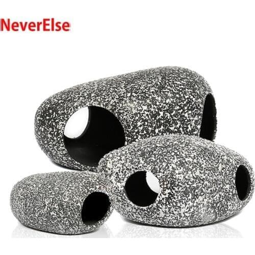 Aquarium Cichlid Tank Stone Cave Realistic Artificial Granite Rock Small Fish Shrimp Hideaway Decoration Ornament Accessories