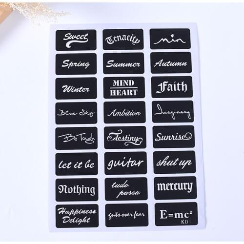 English alphabet waterproof children cartoon tattoo tattoo water transfer stickers tattoo template