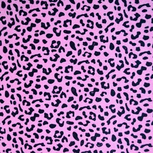 Glitter PU leather popular classic leopard printed Glitter PU leather wholesale