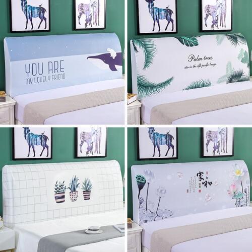 Nordic Bedside Cover Cartoon Bed Head Cover Full Enclosed Elastic Dust-proof Bed Head Cover/ Protective Cover