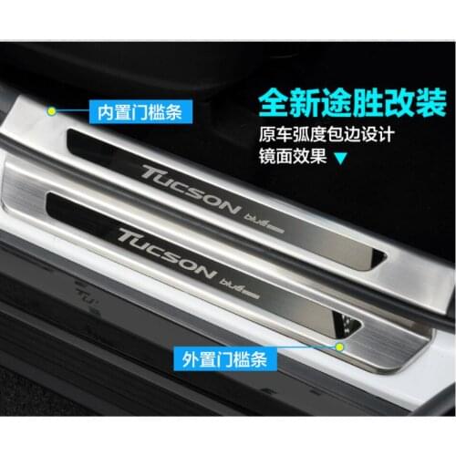 For Hyundai Tucson 2015 2016 2017 2018 stainless steel Plate Door Sill Welcome Pedal Car Styling Accessories 8pcs/set